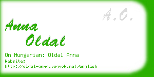 anna oldal business card